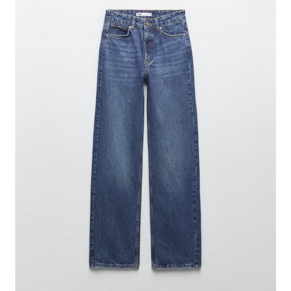 Zara High rise Straight Leg  Classic Blue Women's Jeans